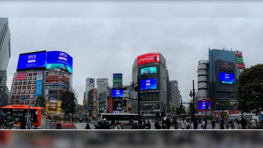【APEX】渋谷スクランブル交差点に「エーペックスレジェンズ」の広告が出ているとのこと！！